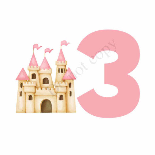 UV-DTF Transfer for Cake Topper - Birthday Number Castle