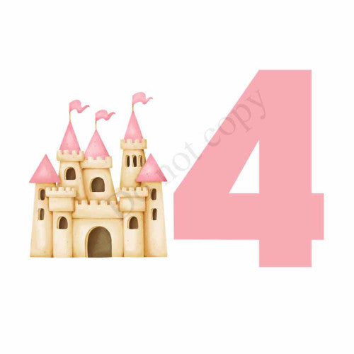 UV-DTF Transfer for Cake Topper - Birthday Number Castle