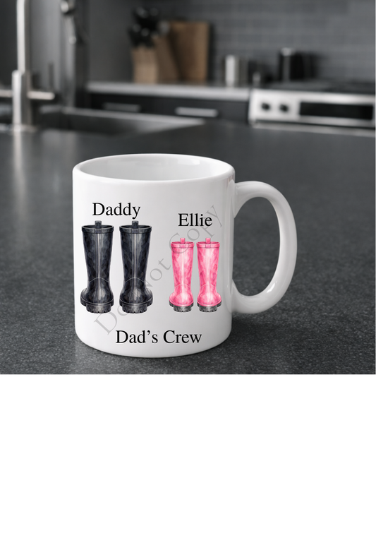 UV-DTF Transfer - Sheet of multicoloured Welly Boots with a mix of sizes.