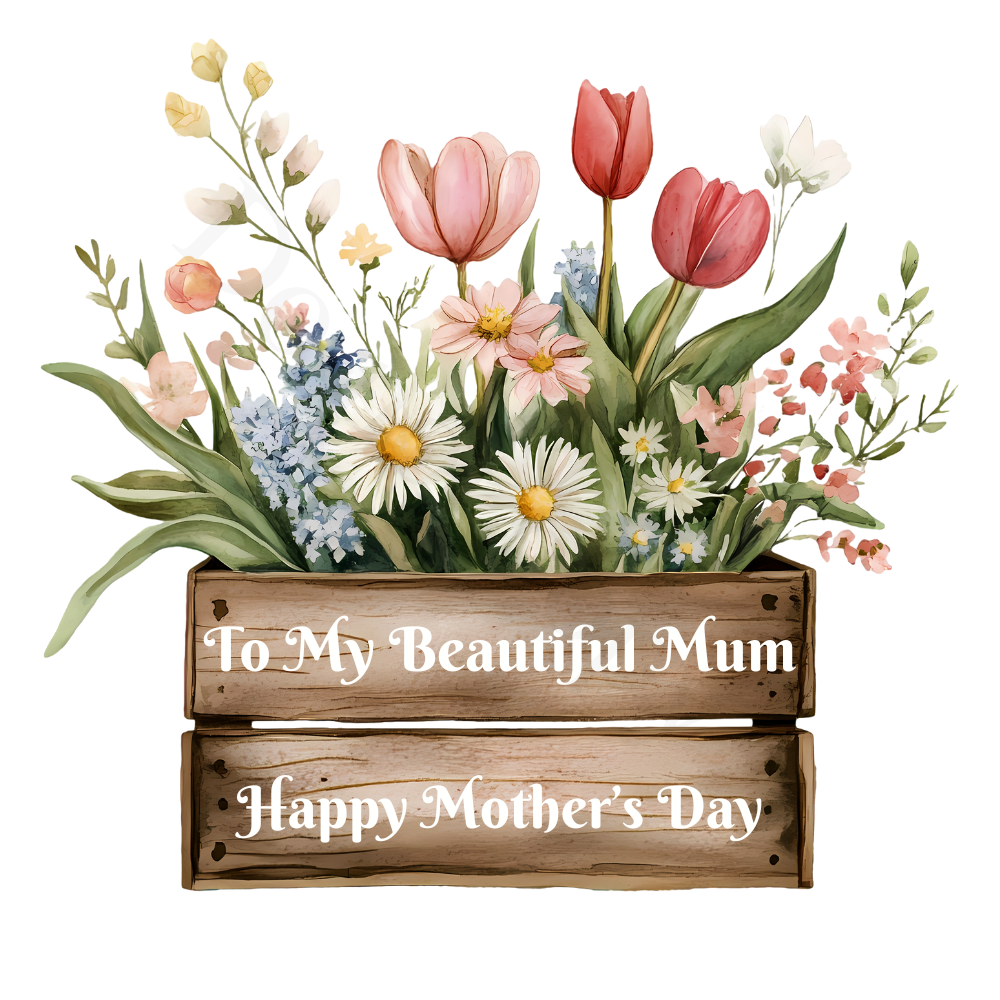 UV-DTF Transfer - Happy Mother's Day Planter Style