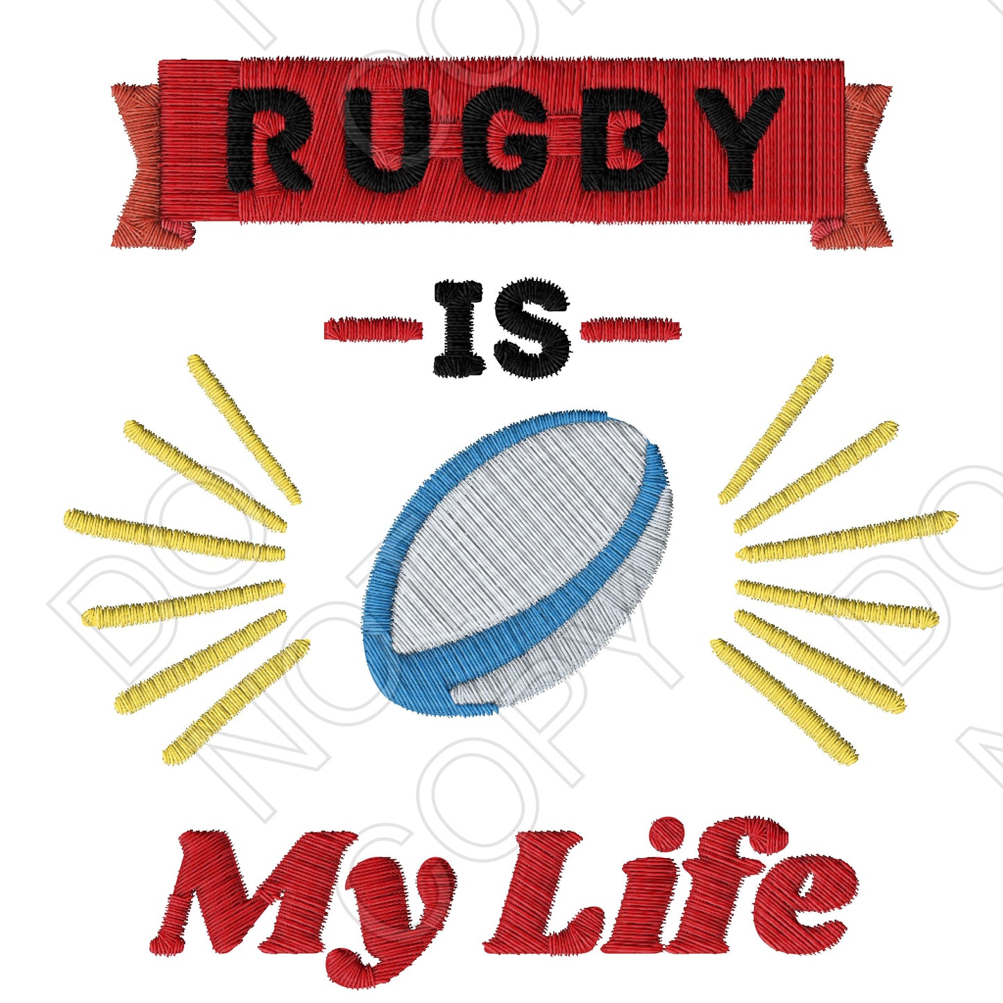 DTF Transfer - Sports Are My Life (Embroidery Style)