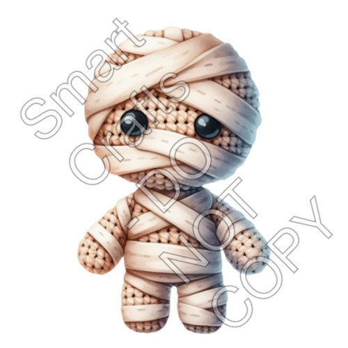 UV-DTF Transfer for Square Keyring - Halloween Crochet