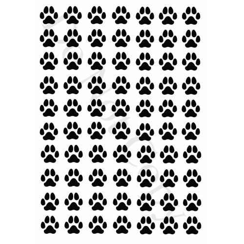 Style 10 - Small Black Paw Prints Sheet of Mix and Match UV-DTF Designs