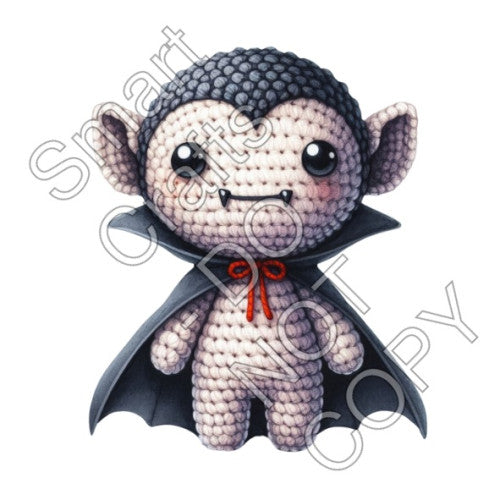 UV-DTF Transfer for Square Keyring - Halloween Crochet