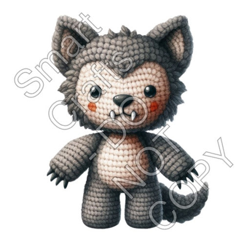 UV-DTF Transfer for Square Keyring - Halloween Crochet
