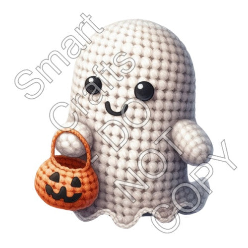 UV-DTF Transfer for Square Keyring - Halloween Crochet
