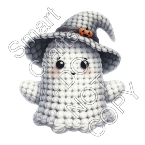 UV-DTF Transfer for Square Keyring - Halloween Crochet
