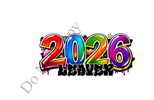 UVDTF Transfer - 2026 Graffiti Leavers design to fit Woodform Crafts 2026 keyrings