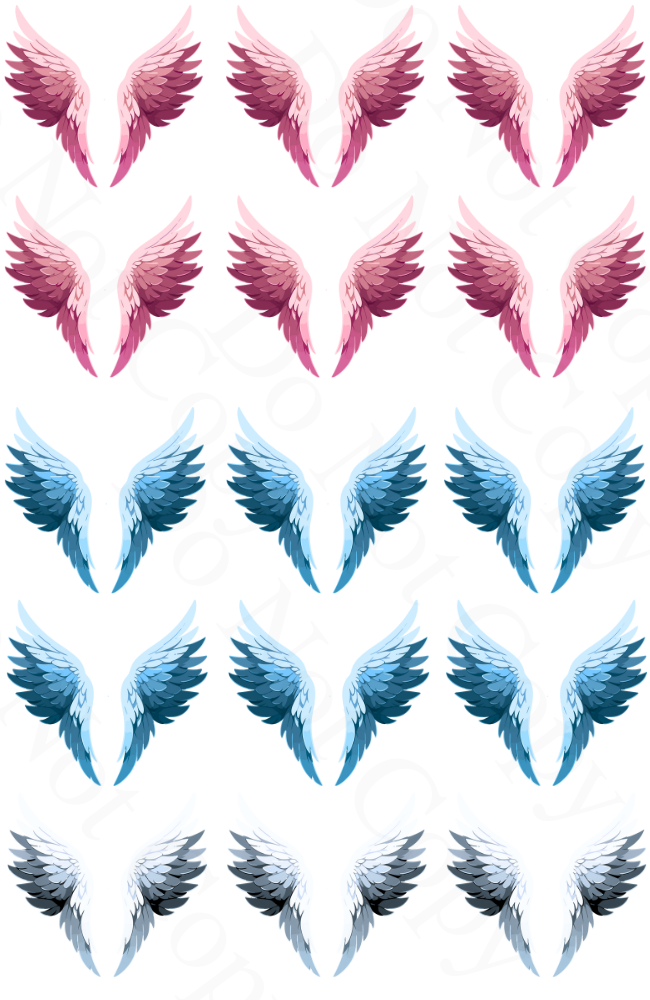UV-DTF Sheet of 4cm wings suitable for solar lights or keyrings