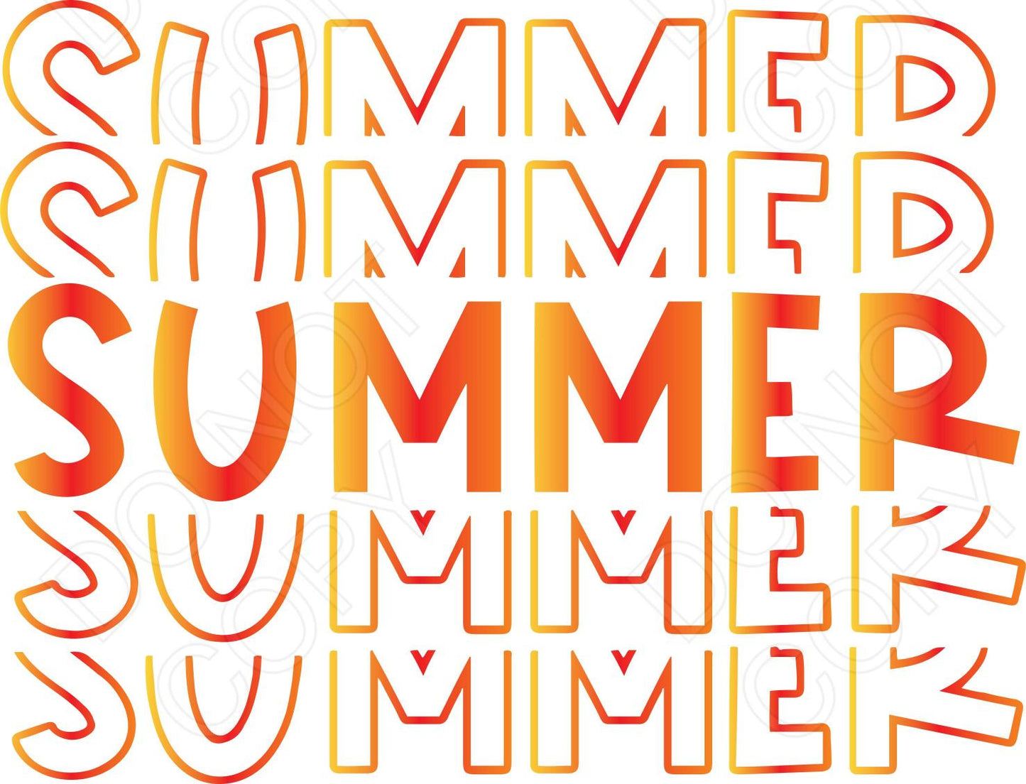 UV-DTF Transfer - Summer (Orange Hue)