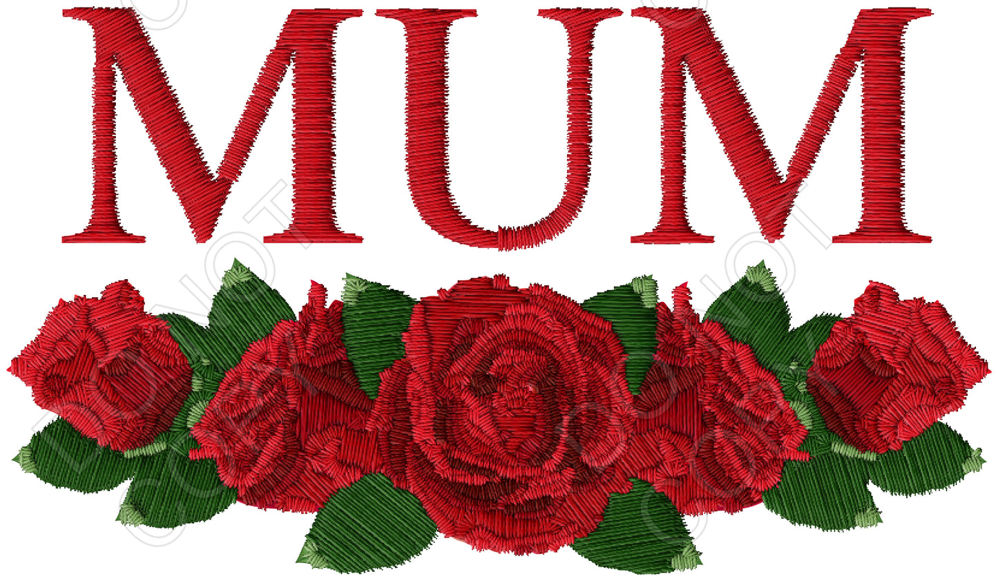 UV-DTF Transfer - Embroided Mothers Day Roses Names
