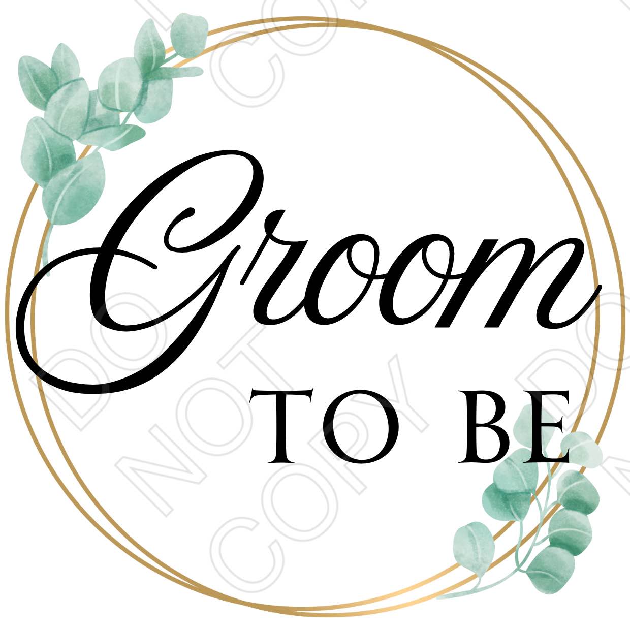 UV-DTF Transfer - 10cm Champagne Flute Wedding Titles (Style 2)