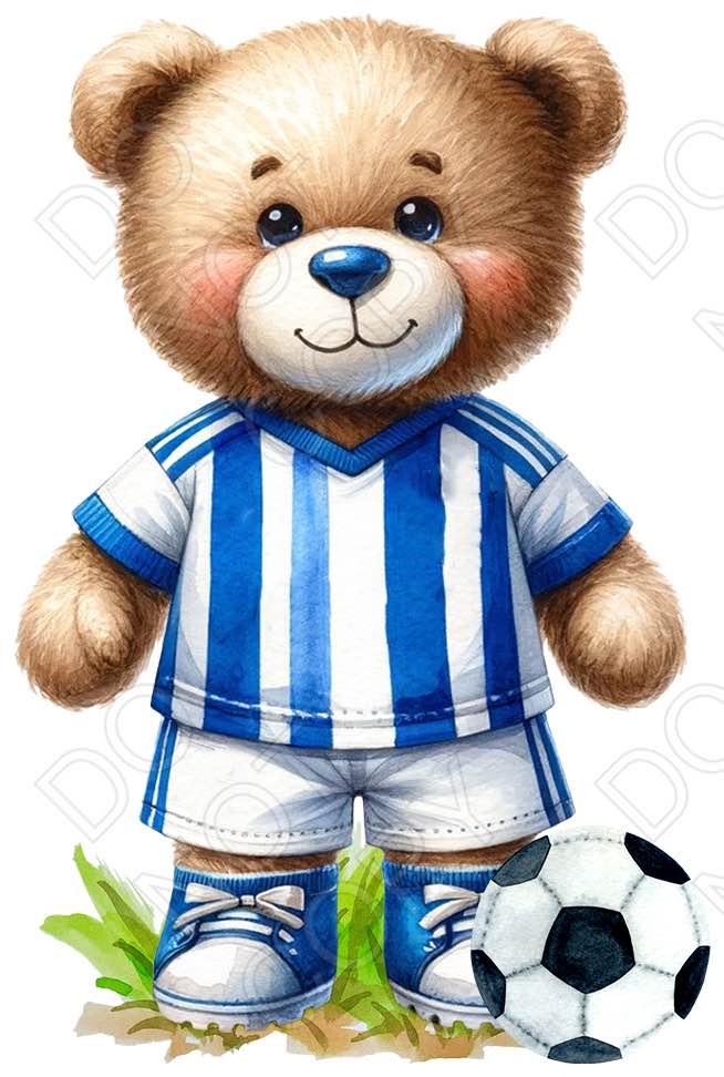 UV-DTF Transfer - 9cm Football Bears (34 versions with and without ball)