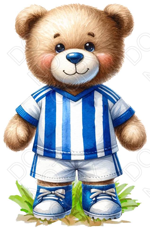 UV-DTF Transfer - 9cm Football Bears (34 versions with and without ball)