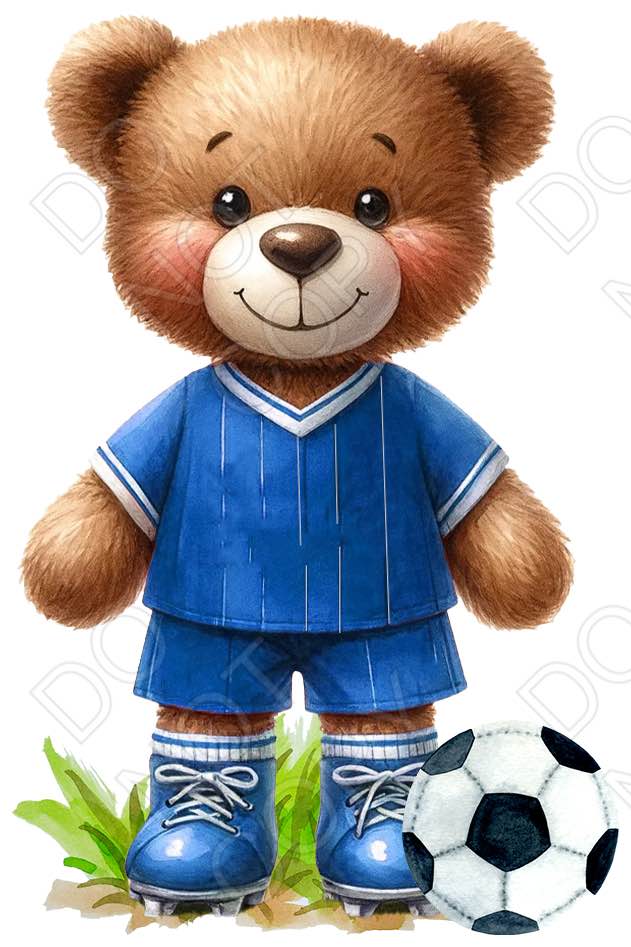 UV-DTF Transfer - 9cm Football Bears (34 versions with and without ball)
