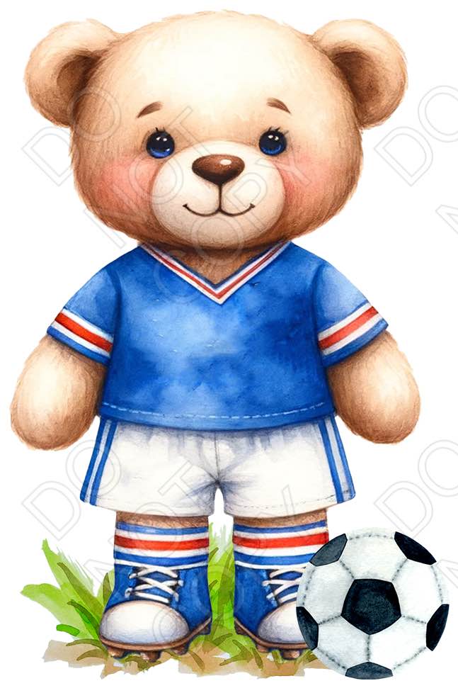 UV-DTF Transfer - 9cm Football Bears (34 versions with and without ball)