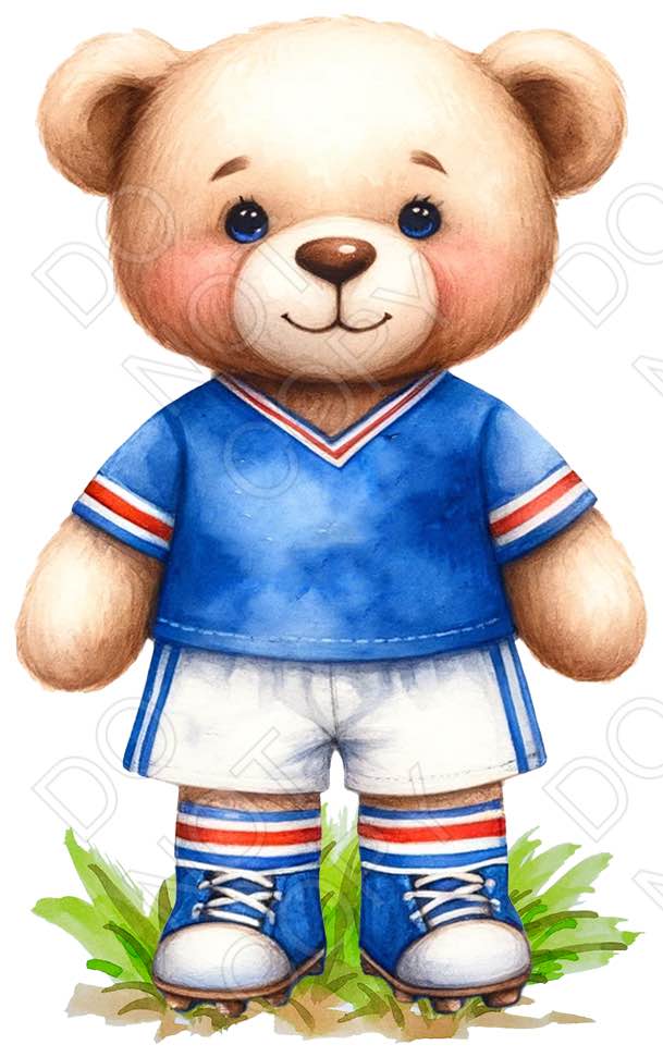 UV-DTF Transfer - 9cm Football Bears (34 versions with and without ball)