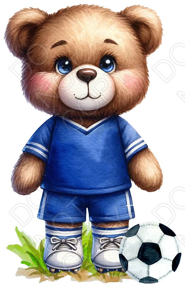 UV-DTF Transfer - 9cm Football Bears (34 versions with and without ball)