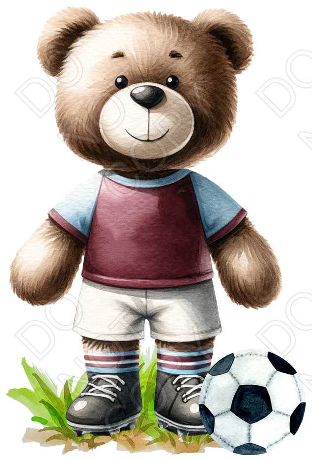 UV-DTF Transfer - 9cm Football Bears (34 versions with and without ball)