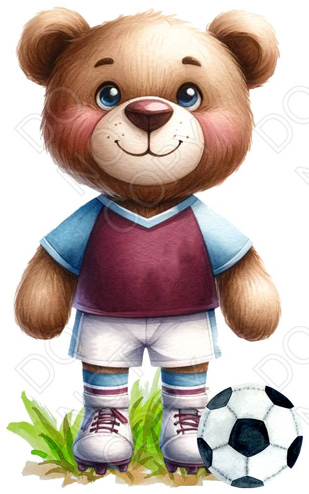 UV-DTF Transfer - 9cm Football Bears (34 versions with and without ball)