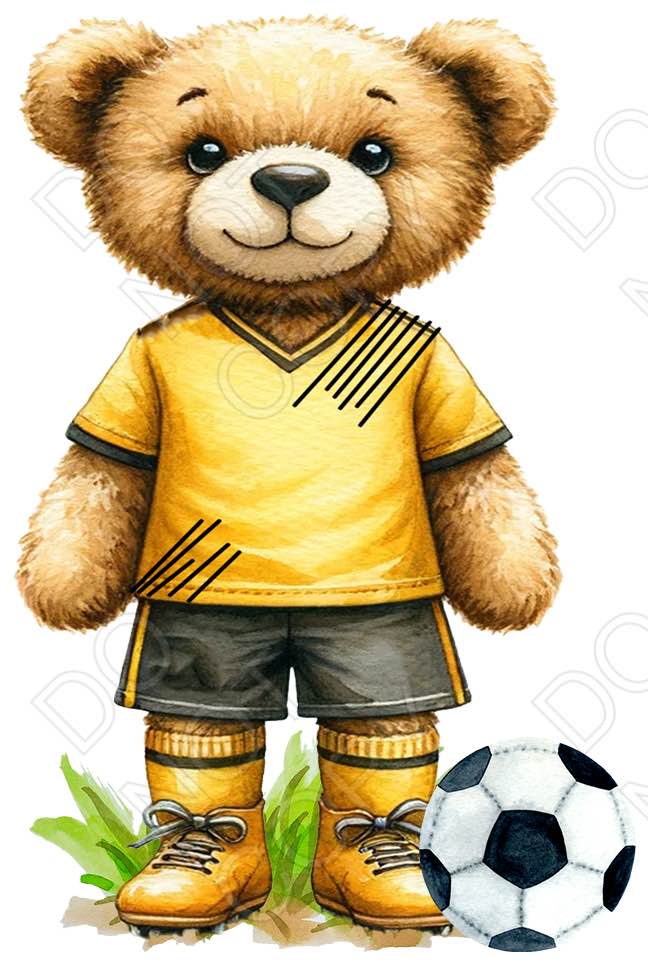 UV-DTF Transfer - 9cm Football Bears (34 versions with and without ball)