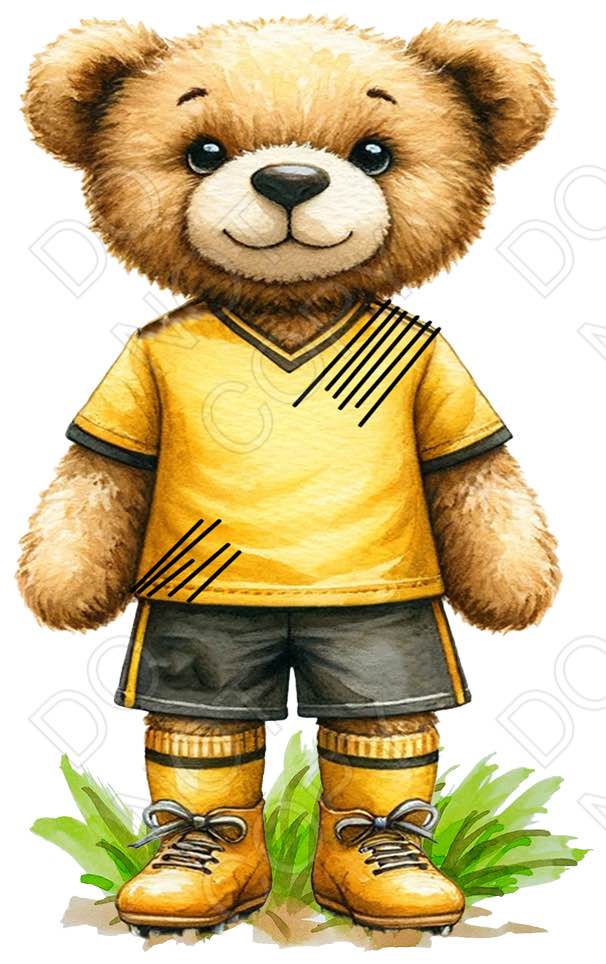 UV-DTF Transfer - 9cm Football Bears (34 versions with and without ball)