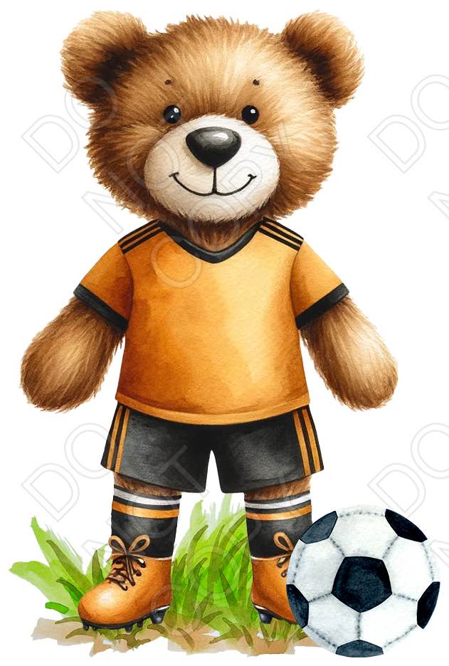 UV-DTF Transfer - 9cm Football Bears (34 versions with and without ball)