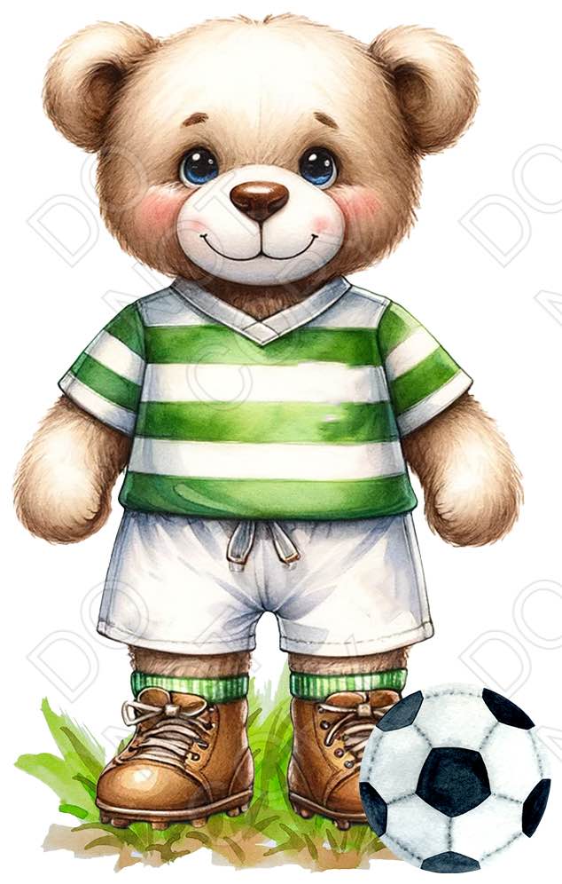 UV-DTF Transfer - 9cm Football Bears (34 versions with and without ball)