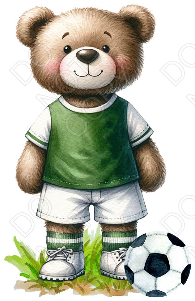 UV-DTF Transfer - 9cm Football Bears (34 versions with and without ball)