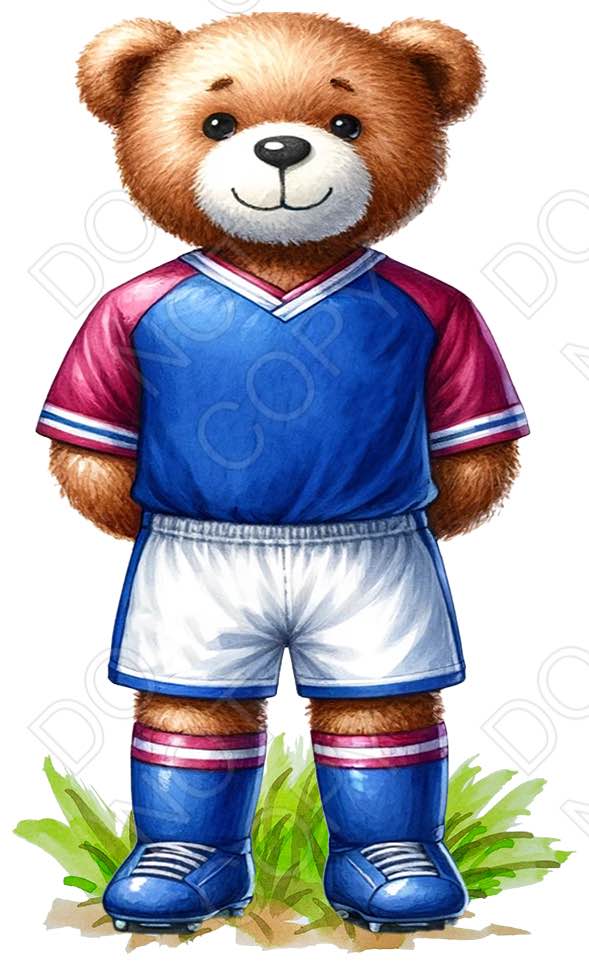 UV-DTF Transfer - 9cm Football Bears (34 versions with and without ball)