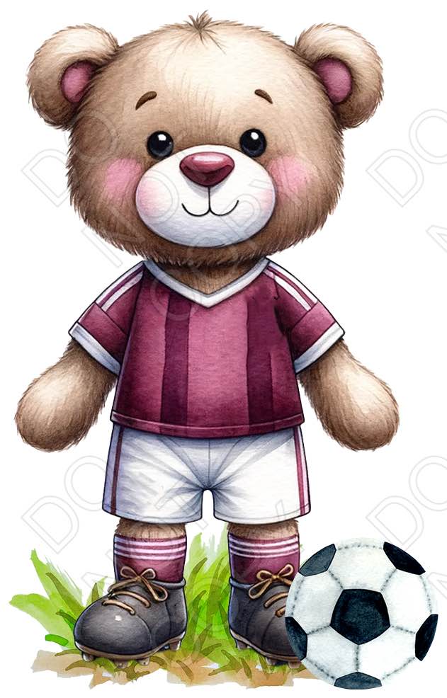 UV-DTF Transfer - 9cm Football Bears (34 versions with and without ball)