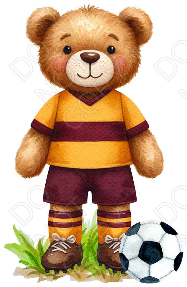 UV-DTF Transfer - 9cm Football Bears (34 versions with and without ball)
