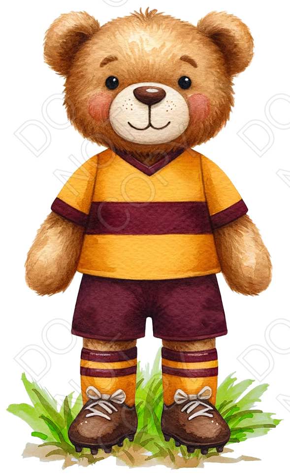 UV-DTF Transfer - 9cm Football Bears (34 versions with and without ball)
