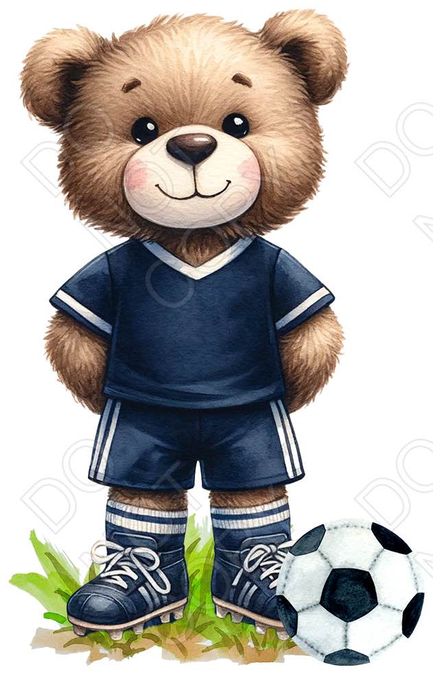 UV-DTF Transfer - 9cm Football Bears (34 versions with and without ball)