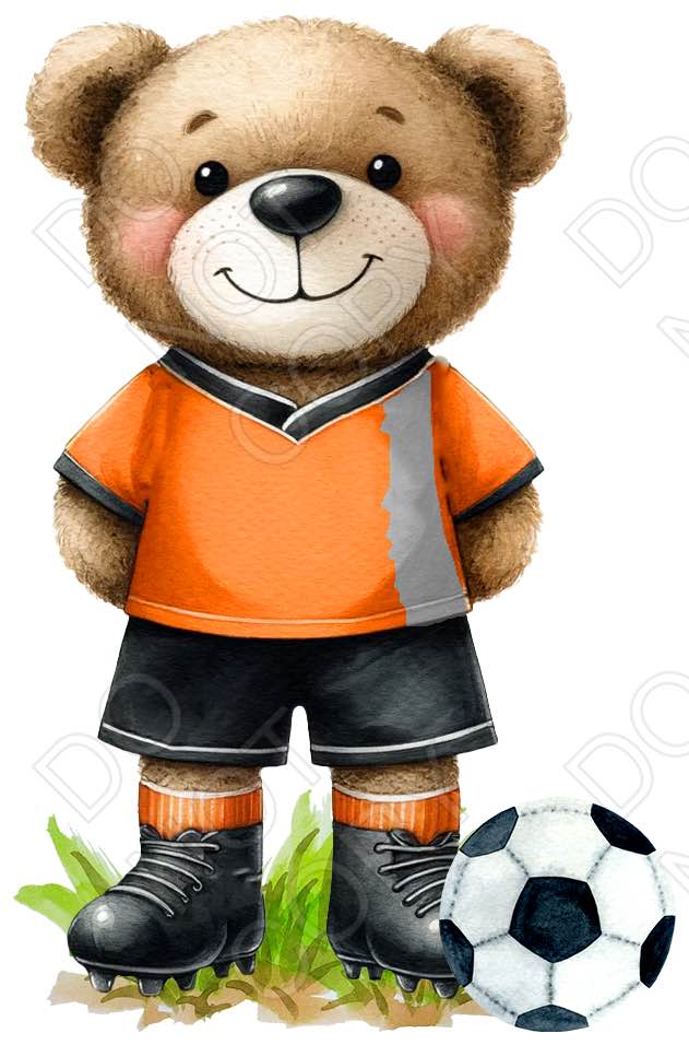 UV-DTF Transfer - 9cm Football Bears (34 versions with and without ball)