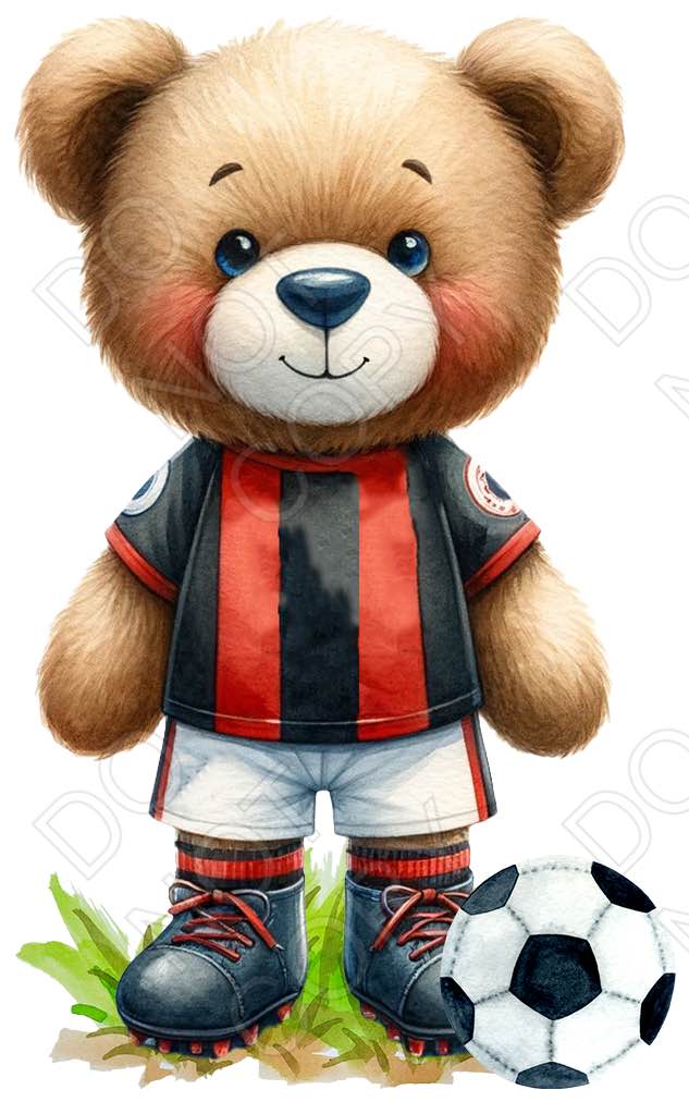 UV-DTF Transfer - 9cm Football Bears (34 versions with and without ball)
