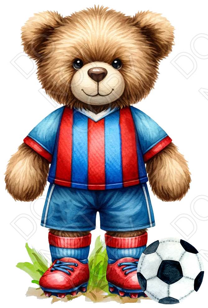 UV-DTF Transfer - 9cm Football Bears (34 versions with and without ball)