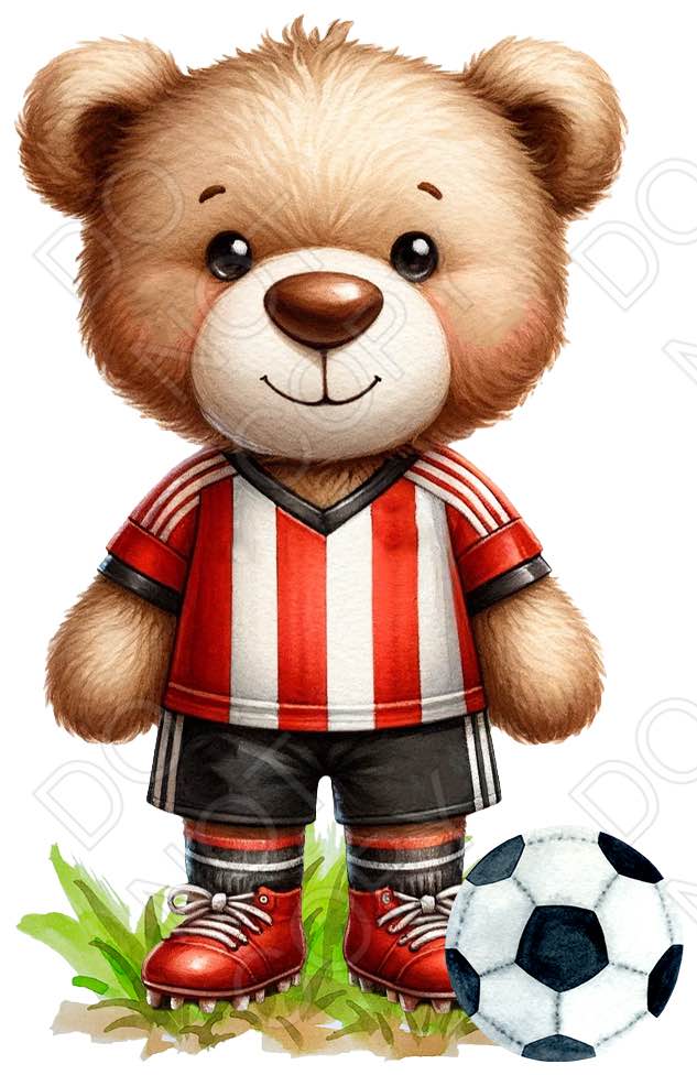 UV-DTF Transfer - 9cm Football Bears (34 versions with and without ball)