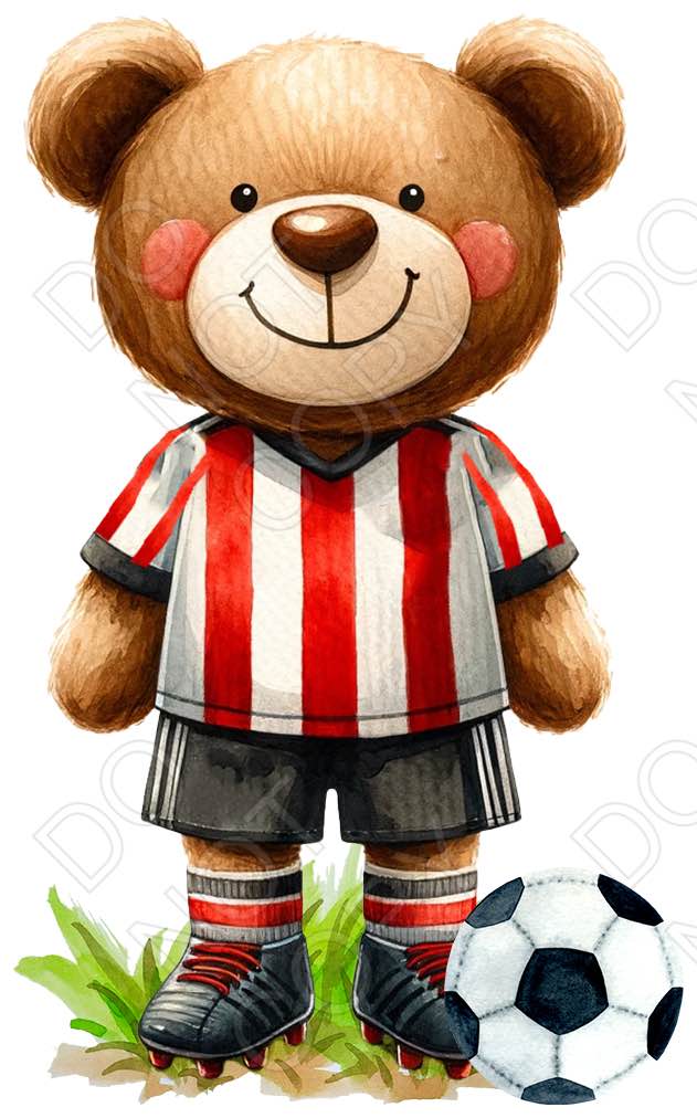 UV-DTF Transfer - 9cm Football Bears (34 versions with and without ball)