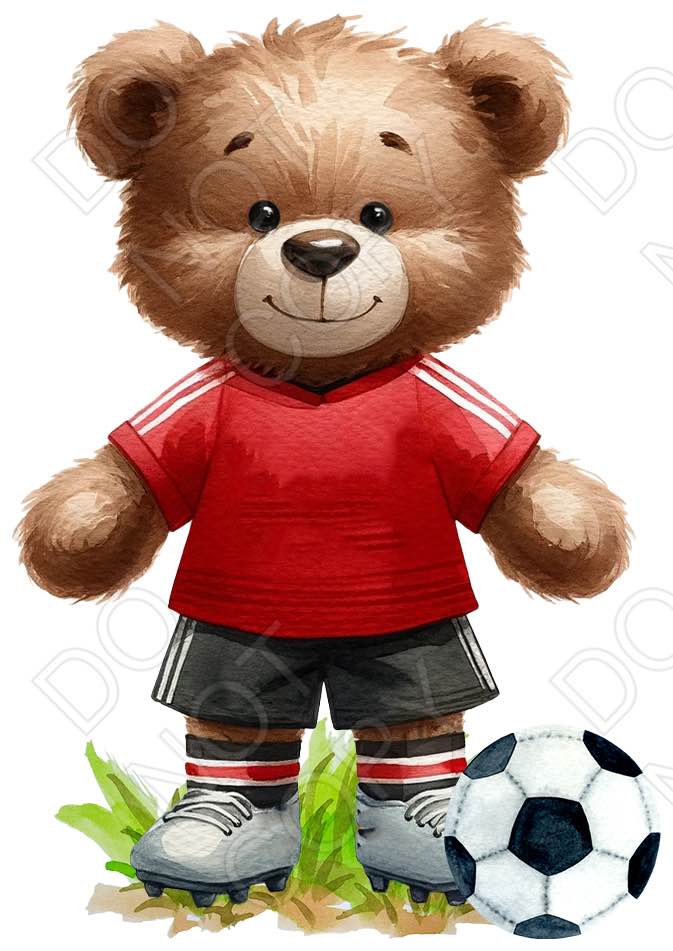 UV-DTF Transfer - 9cm Football Bears (34 versions with and without ball)
