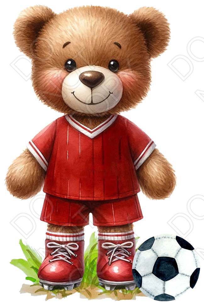 UV-DTF Transfer - 9cm Football Bears (34 versions with and without ball)