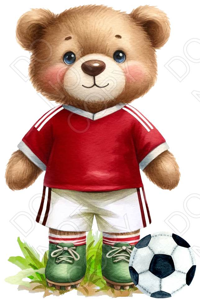 UV-DTF Transfer - 9cm Football Bears (34 versions with and without ball)