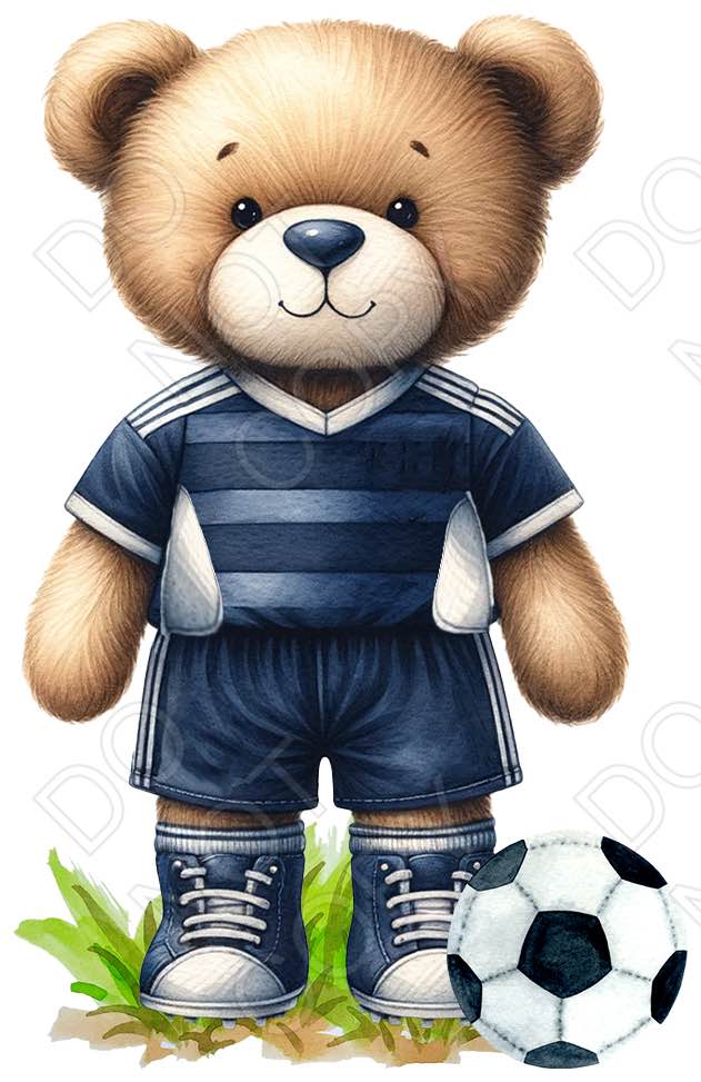 UV-DTF Transfer - 9cm Football Bears (34 versions with and without ball)