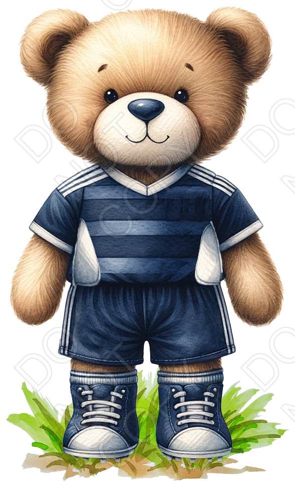 UV-DTF Transfer - 9cm Football Bears (34 versions with and without ball)