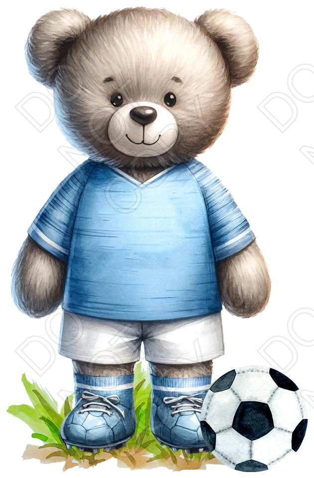 UV-DTF Transfer - 9cm Football Bears (34 versions with and without ball)