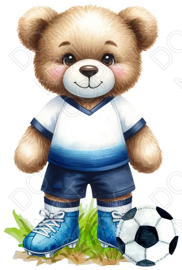 UV-DTF Transfer - 9cm Football Bears (34 versions with and without ball)
