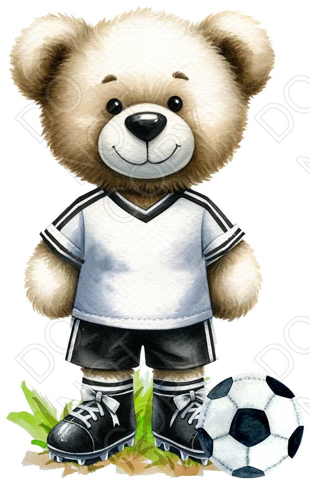 UV-DTF Transfer - 9cm Football Bears (34 versions with and without ball)