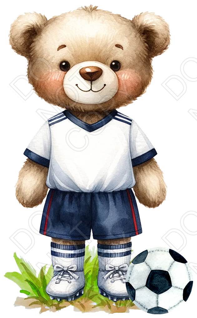 UV-DTF Transfer - 9cm Football Bears (34 versions with and without ball)