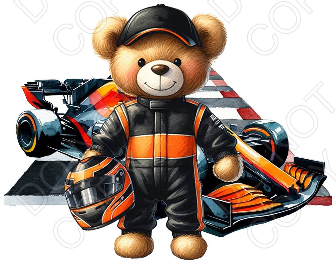 UV-DTF Transfer - Motorsport Bears (5 versions and two sizes)