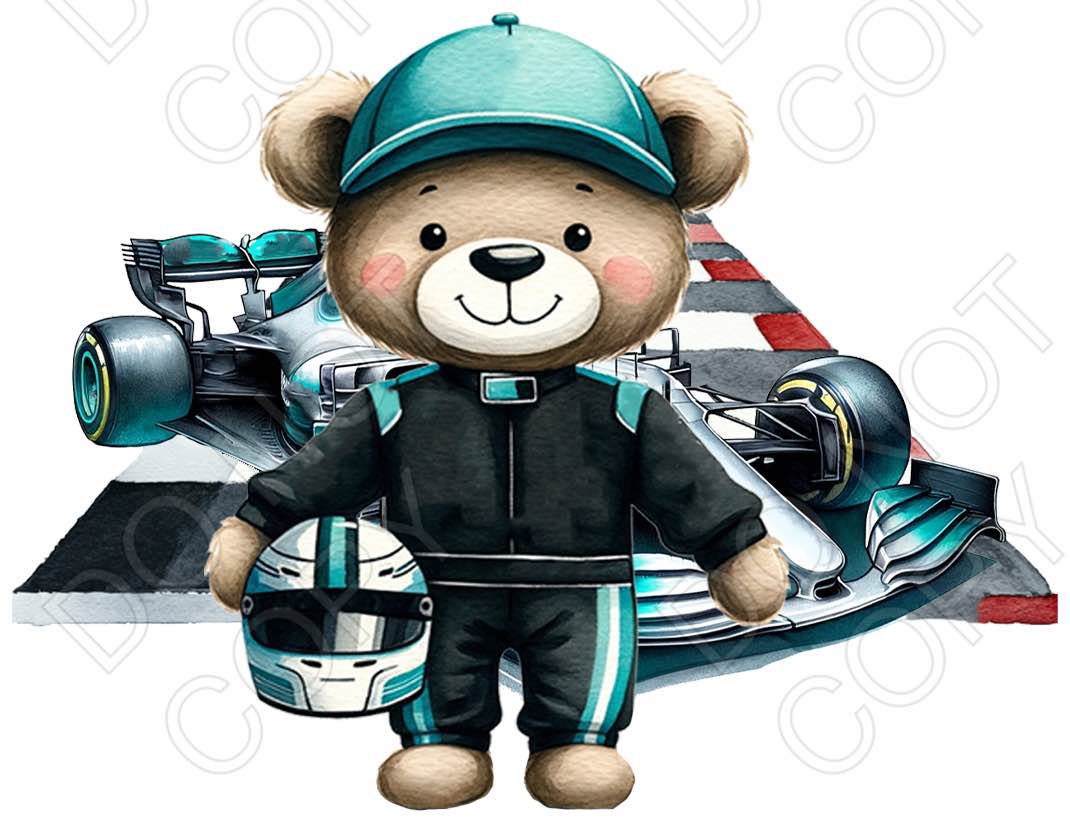 UV-DTF Transfer - Motorsport Bears (5 versions and two sizes)